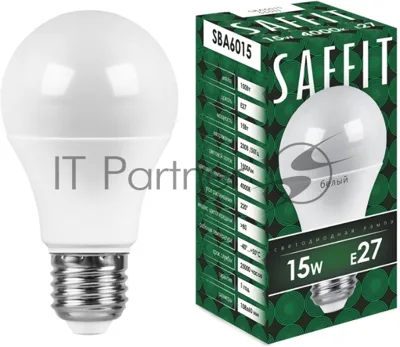 Лампа светодиодная SAFFIT SBA6015 (55011) 15Вт Е27 белый