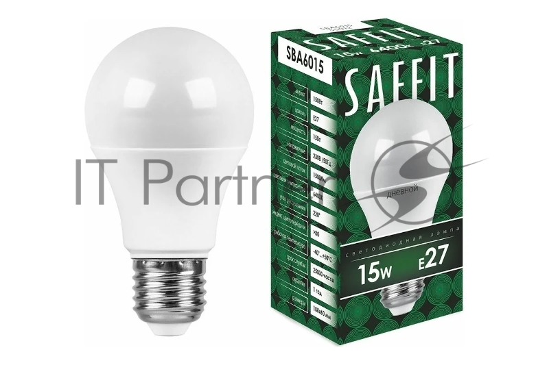 Лампа светодиодная SAFFIT SBA6015 (55012) 15Вт Е27 дневной