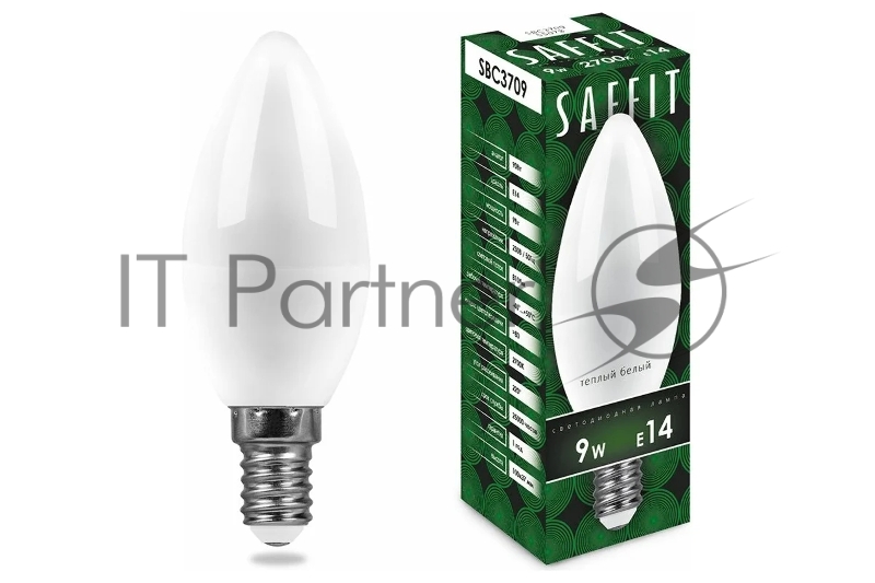 Лампа светодиодная SAFFIT SBC3709 (55078) 9Вт Е14 теплый матовая свеча