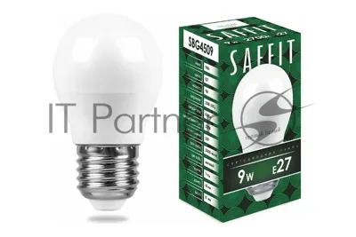 Лампа светодиодная SAFFIT SBG4509 (55082) 9Вт Е27 теплый матовый шар