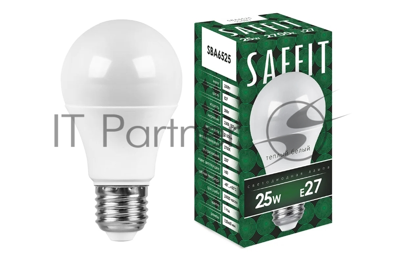 Лампа светодиодная SAFFIT SBA6525 (55087) 25Вт Е27 теплый