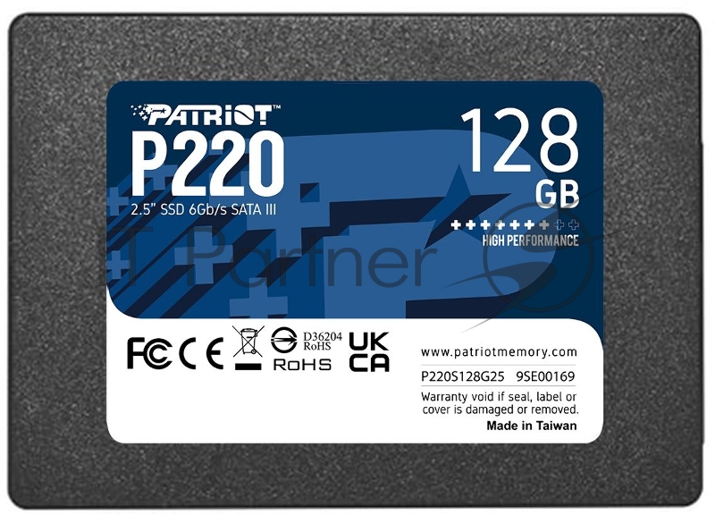 Накопитель SSD Patriot P220, 128Gb, SATA III, 2.5", R/W 550/480