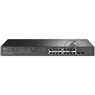 Коммутатор TP-Link TL-SG2218P JetStream Smart с 16 гигабитными портами PoE+ и 2 гигабитными портами SFP