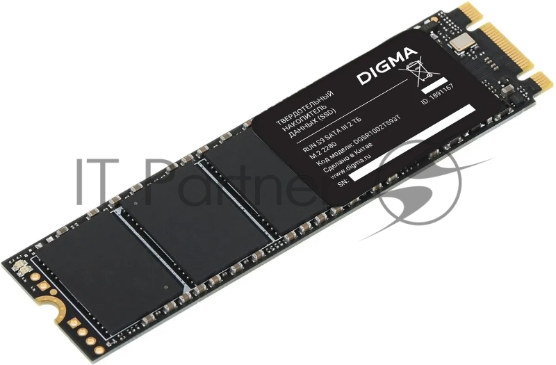 Накопитель SSD Digma Run S9, 2ТБ, SATA III, M.2 2280, R/W 530/510