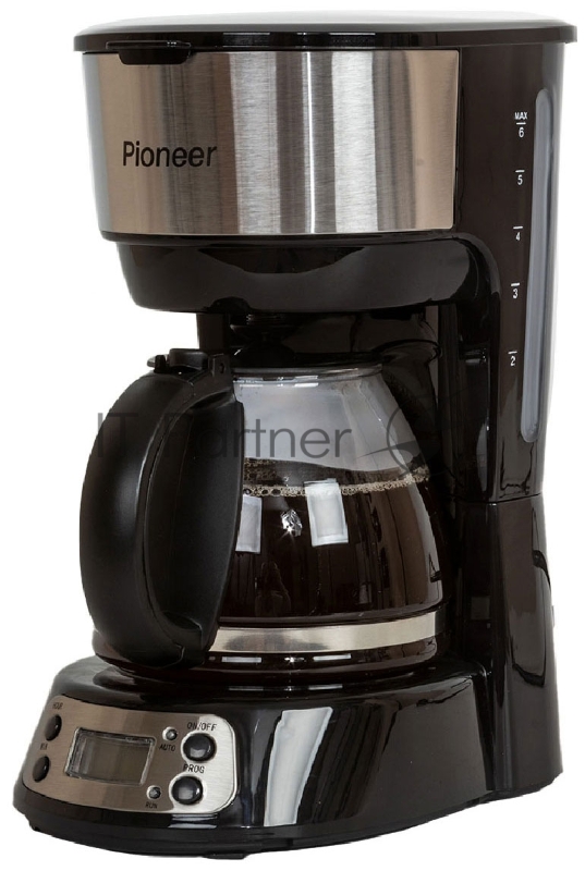 Кофеварка капельная Pioneer CM053D серебристый/черный, исп. кофе - молотый, 0.75 л, 600 Вт