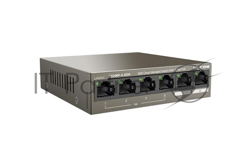 Коммутатор IP-COM G2206P-4-63W, 4×1 Гбит/с PoE + 2×1 Гбит/с, управляемый
