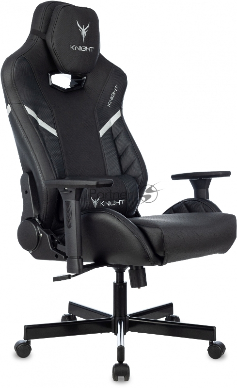 Кресло Knight Thunder 5X черный, экокожа, 120 кг, механизм качания