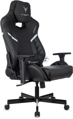 Кресло Knight Thunder 5X черный, экокожа, 120 кг, механизм качания