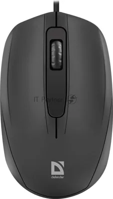 Мышь проводная Defender Alpha MB-507 черный, 1000 dpi, USB, кнопки - 3
