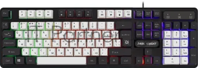 Клавиатура проводная Defender Dark Knight R GK-077, USB, черный/белый
