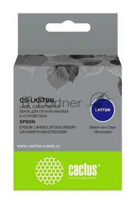 Картридж ленточный Cactus CS-LK5TbN черный для Epson LW400/LW700/LW600P/LW1000P/K400/Z700/Z900