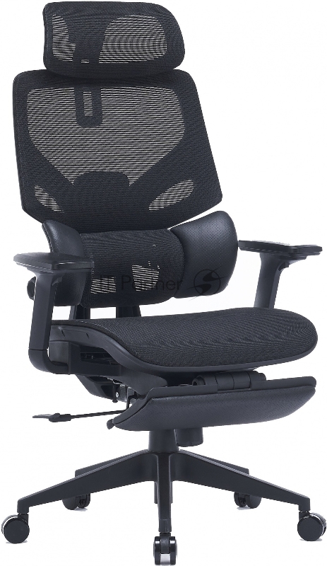 Кресло Cactus CS-CHR-MC01-BK черный, сетка, подголовник