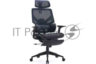 Кресло Cactus CS-CHR-MC01-BLBK синий, сетка, подголовник, подставка для ног