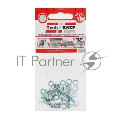 Гайка DIN934 шестигранная М5 оцинк. (уп. 40 шт) Tech-KREP 103024