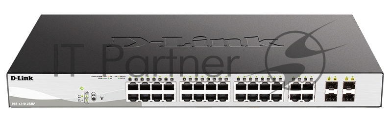 Коммутатор D-Link DGS-1210-28MP/F4A, 24×1 Гбит/с + 4×1 Гбит/с Combo, настраиваемый