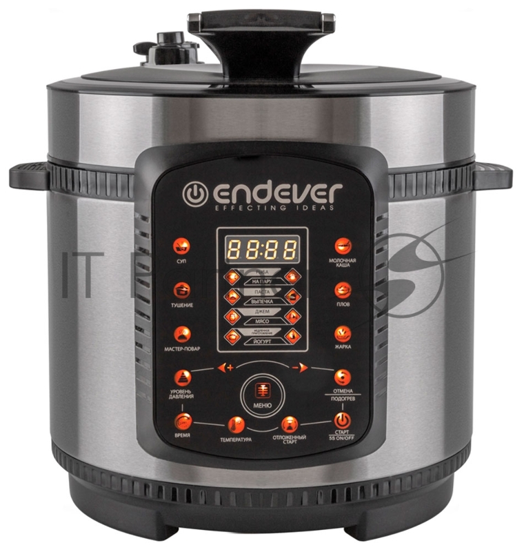Мультиварка-скороварка Endever Vita-99, черный/стальной, мощность 1000 Вт, емкость 5л, 14 авторежимов работы, книга рецептов, 2 шт/уп.