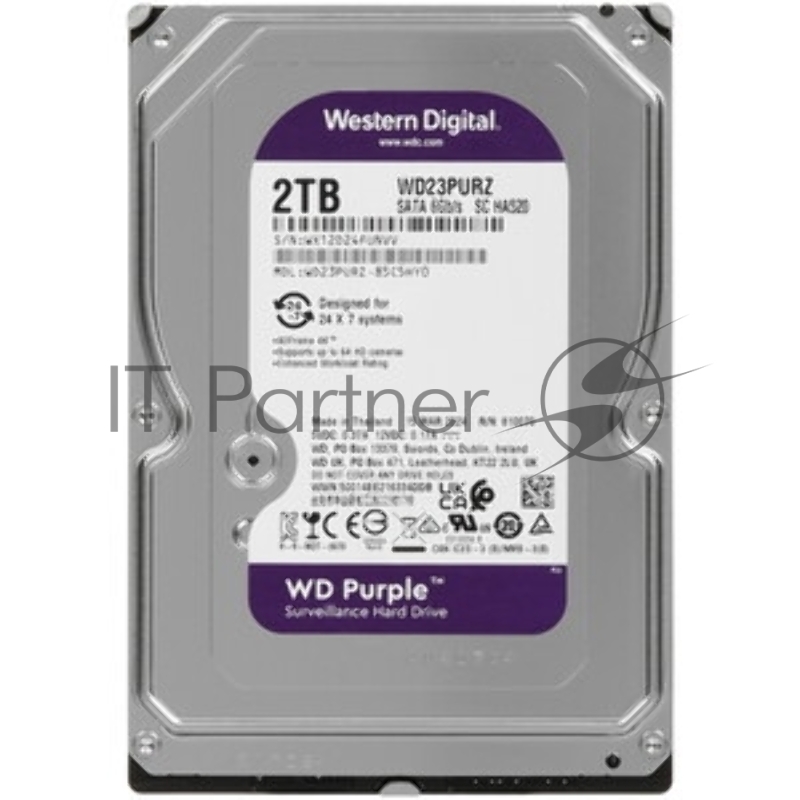 Жесткий диск HDD WD Purple 2Tb 5400rpm SATA 64Mb 3.5"