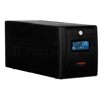 Источник бесперебойного питания ExeGate SpecialPro Smart LLB-1500.LCD.AVR.4SH.USB / 1500 ВА / 950 Вт / 4 x CEE 7 (евророзетка)