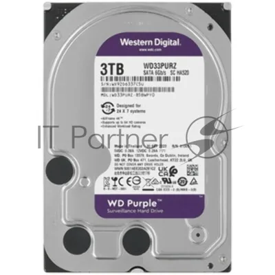 Жесткий диск HDD WD Purple 3Tb 5400rpm SATA 256Mb 3.5"