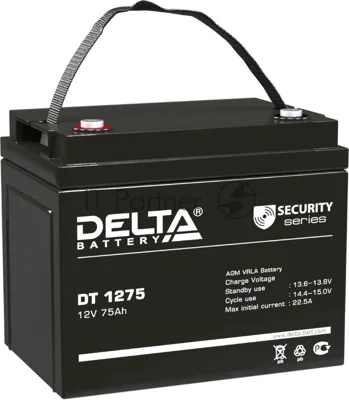 Аккумуляторная батарея Delta DT 1275 напряжение 12В, емкость 75А·ч (259х169х213мм)