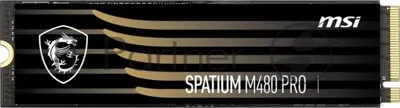 Накопитель SSD MSI SPATIUM M480 PRO, 2Tb, M.2 2280, PCIe 4.0 x4, NVMe, R/W 7400/7000