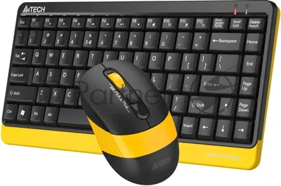 Комплект клавиатура+мышь A4Tech FStyler F1110 Bumblebee проводной, USB, 1200 DPI, жёлтый/чёрный