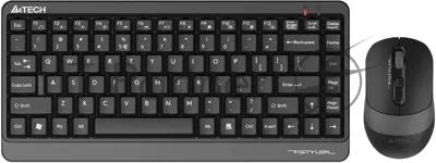 Комплект клавиатура+мышь A4Tech FStyler FG1110 беспроводной, USB, 2000 DPI, чёрный/серый