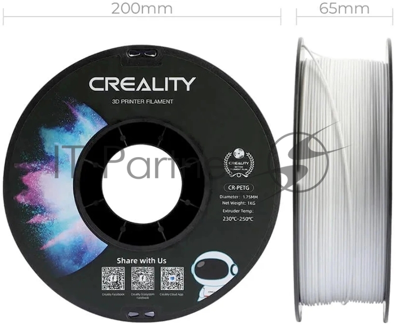 Пластик для принтера 3D Creality 3301030034 CR-PETG 1.75мм 1кг белый