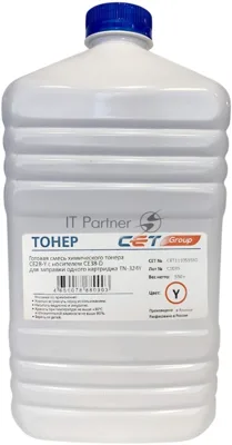 Тонер CET CE28-Y желтый (бутылка 500гр.) для Konica Minolta Bizhub C258/308/368/227i/257i