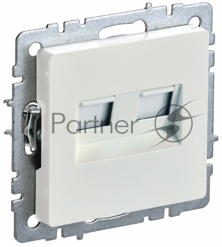 Розетка компьютерная двойная IEK BRITE РК10-2-БрЖ кат.5E RJ45 жемчуг