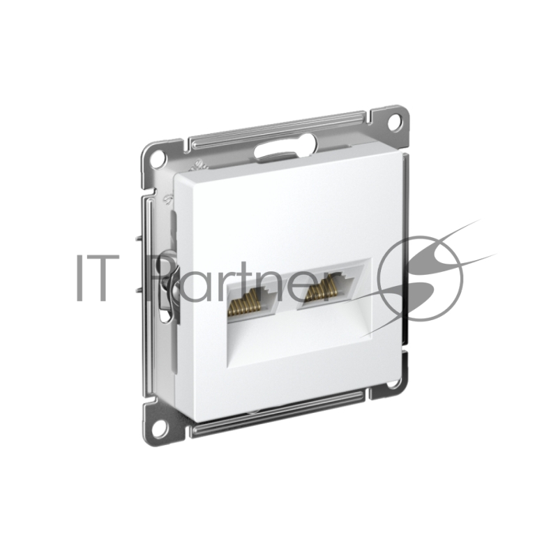 Розетка компьютерная двойная AtlasDesign компьютерная RJ45+RJ45 кат.5Е механизм лотос SE ATN001385