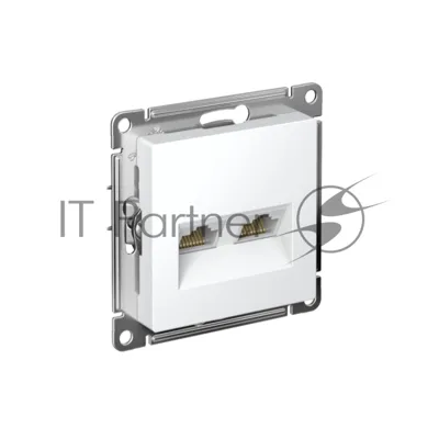 Розетка компьютерная двойная AtlasDesign компьютерная RJ45+RJ45 кат.5Е механизм лотос SE ATN001385