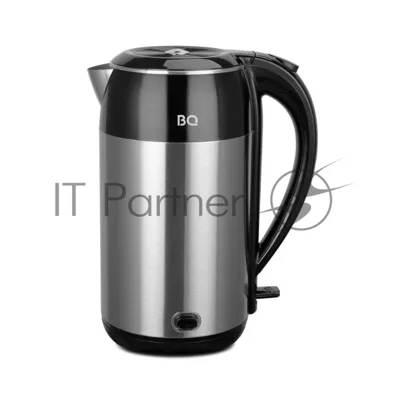 Электрочайник BQ KT2030SW черный/серебристый, 2.2 л, 2200 Вт, скрытый нагревательный элемент