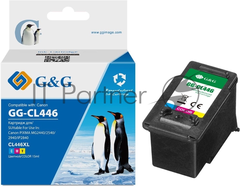 Картридж струйный G&G GG-CL446 многоцветный для Canon Pixma MG2440/2540/2940