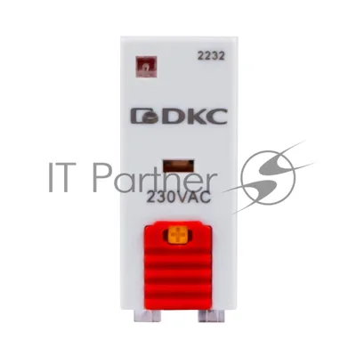 Реле миниатюрное промышленное, 1CO, ком. ток 12А, AgSnO2, напряжение 230V AC, опция: тест-кнопка+светодиод