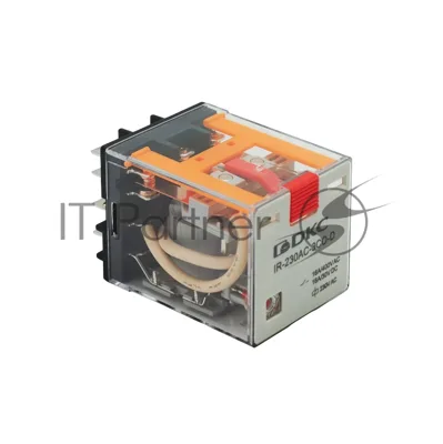 Реле миниатюрное силовое, 3CO, ком. ток 16А, AgSnO2, напряжение 230V AC, опция: тест-кнопка+светодиод