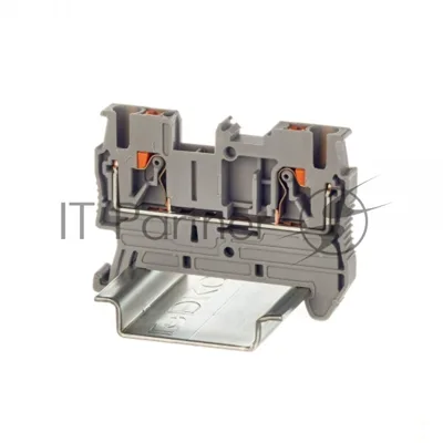 Клемма проходная DKC VPR-2.5-GY, зажим push-in, 2 точки подключения, 2.5 кв.мм, серый