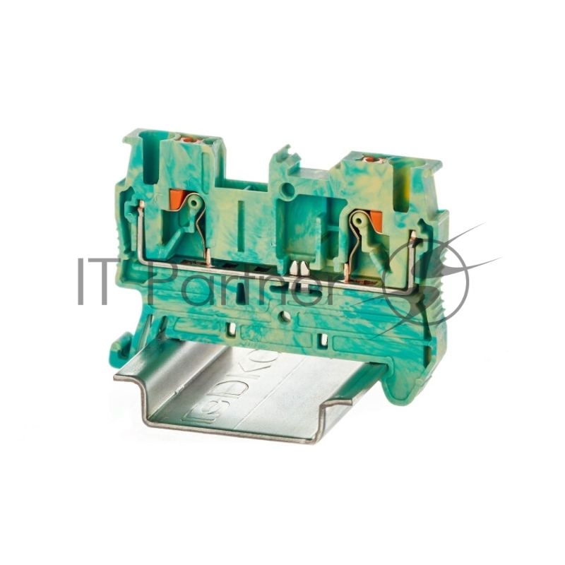 Клемма заземления VPR-2.5-PE-YG, зажим push-in, 2 точки подключения, 2.5 кв.мм