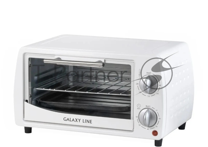 Мини-печь Galaxy Line GL 2626, белый, 10 л, 1000 Вт, таймер на 60 минут, индикатор работы, автоотключение
