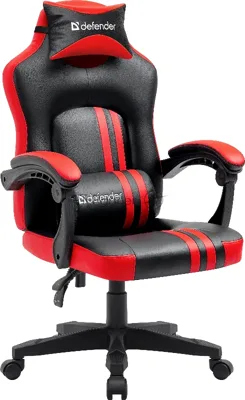 Кресло Defender MERCURY BLACK/RED черный/красный, экокожа