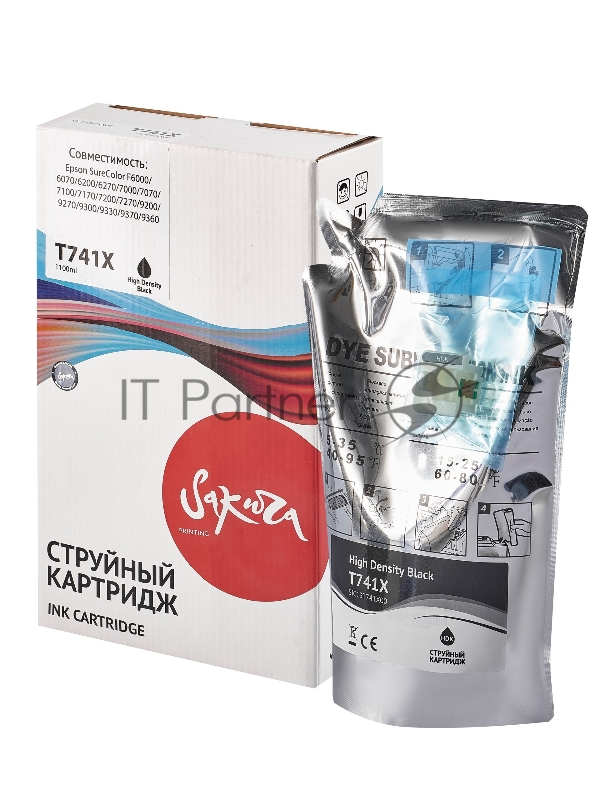 Контейнер с чернилами Sakura C13T741X00 (T741X BK) для Epson, черный, 1000 мл.