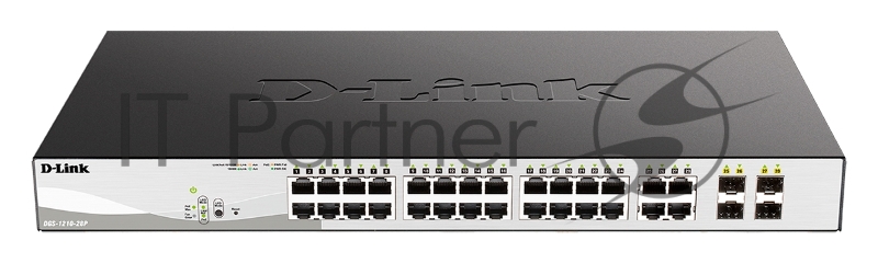 Коммутатор D-Link DGS-1210-28P/F5A, 24×1 Гбит/с + 4×1 Гбит/с Combo, настраиваемый