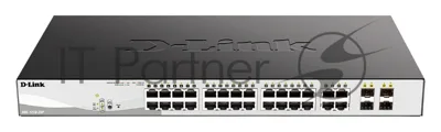 Коммутатор D-Link DGS-1210-28P/F5A, 24×1 Гбит/с + 4×1 Гбит/с Combo, настраиваемый