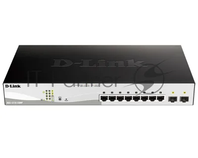 Коммутатор D-Link DGS-1210-10MP/F3A, 8×1 Гбит/с + 2×1 Гбит/с SFP, управляемый