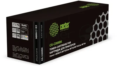Картридж лазерный Cactus CS-C069BK 069 черный (1900 стр.) для Canon i-SENSYS MF752Cdw MF752/MF754Cdw MF754