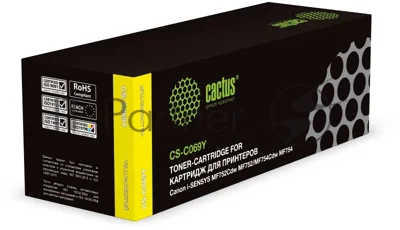 Картридж лазерный Cactus CS-C069Y 069 желтый (1900 стр.) для Canon i-SENSYS MF752Cdw MF752/MF754Cdw MF754