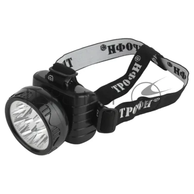 Фонарь налобный ЭРА светодиодный Трофи TG9 ударопрочный, 9 LED, 2 режима, аккумуляторный, черный