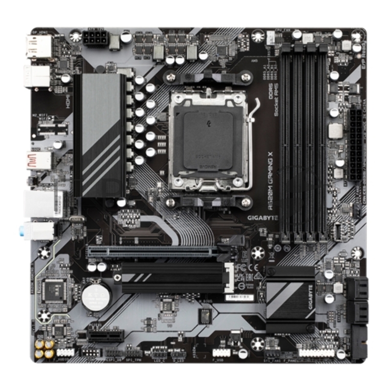 Материнская плата Gigabyte A620M GAMING X, AM5, AMD A620, 4xDDR5, 4xSATA, 1xM.2, 1xPCIe 4.0 x16, 1xPCIe 3.0 x1, DisplayPort, HDMI, 1xGb LAN, USB 3.2 Gen 2, 2xUSB 3.2 Gen 1, 2xUSB 2.0, 3x3.5 мм, 7.1, microATX