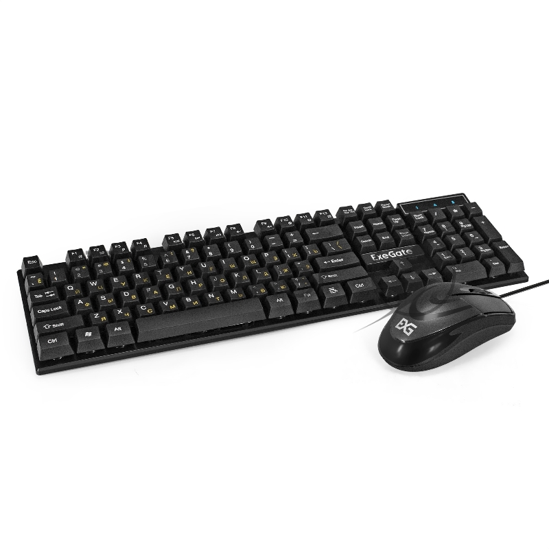 Комплект клавиатура+мышь ExeGate Professional Standard Combo MK110 проводной, USB, 1000 DPI, чёрный