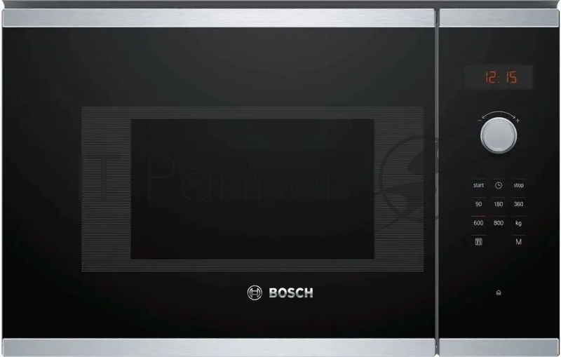 Встраиваемая микроволновая печь Bosch BFL523MS0 нержавеющая сталь, 20 л, 800 Вт, переключатели - сенсор